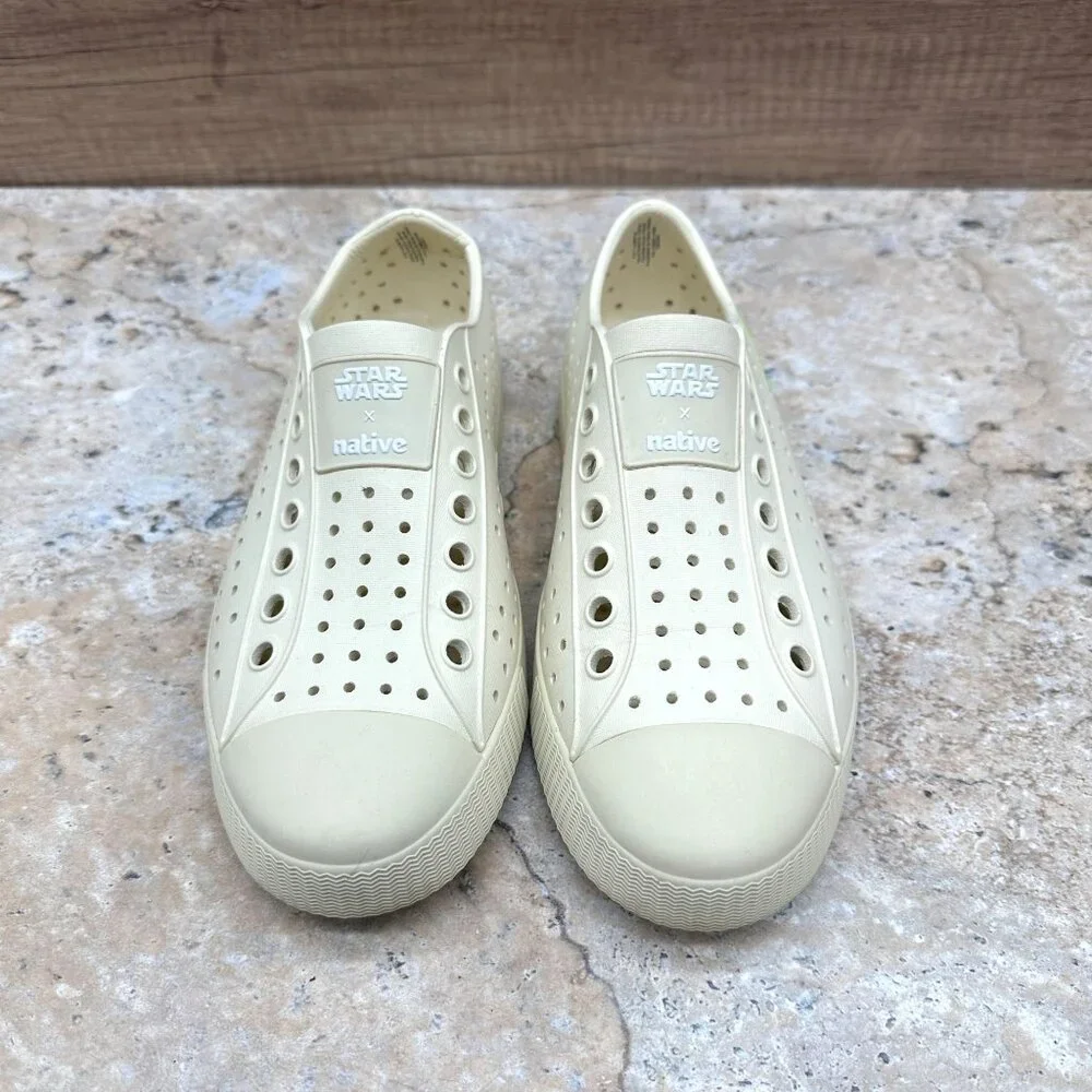 Native x Disney Star Wars Unisex Grogu Jefferson Slip On Shoes Yoda Cream M5 W7 - Picture 2 of 11